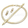 Oro Laminado Necklace, Bracelet and Earring, Gold Filled Style Polished, Golden Finish, 06.372.0062