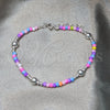 Sterling Silver Fancy Bracelet, Ball Design, with Multicolor Crystal, Polished, Silver Finish, 03.401.0023.07