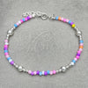 Sterling Silver Fancy Bracelet, Ball Design, with Multicolor Crystal, Polished, Silver Finish, 03.401.0023.07 (7 Inches Length)