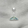 Sterling Silver Fancy Pendant, Fish Design, with Volcano Opal, Polished, Silver Finish, 05.410.0006.1