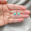 Sterling Silver Stud Earring, Ball Design, with Light Turquoise Opal, Polished, Silver Finish, 02.410.0001.4