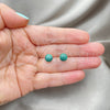 Sterling Silver Stud Earring, Ball Design, with Emerald Opal, Polished, Silver Finish, 02.410.0001.6