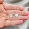 Sterling Silver Stud Earring, Ball Design, with Ivory Mother of Pearl, Polished, Silver Finish, 02.410.0002.1