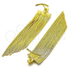 Oro Laminado Long Earring, Gold Filled Style Diamond Cutting Finish, Golden Finish, 02.341.0143