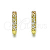 Oro Laminado Huggie Hoop, Gold Filled Style Polished, Tricolor, 02.26.0299.15