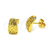 Oro Laminado Stud Earring, Gold Filled Style Polished, Golden Finish, 02.342.0262