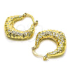Oro Laminado Small Hoop, Gold Filled Style Hollow Design, Polished, Golden Finish, 02.163.0182.25