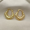 Oro Laminado Small Hoop, Gold Filled Style Hollow Design, Polished, Golden Finish, 02.163.0182.25