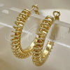 Oro Laminado Medium Hoop, Gold Filled Style Spiral Design, Polished, Golden Finish, 02.213.0460.40