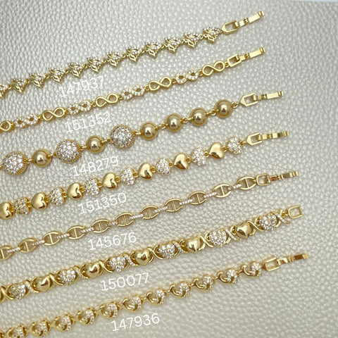 15 Elegant Zirconia Trendy Bracelets ($6.67 each) for $100 Gold Layered