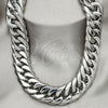 Stainless Steel Basic Necklace, Curb Design, Polished, Steel Finish, 04.257.0003.28 (20 MM Thickness, 28 Inches Length)