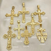 25 colgantes medianos de cruz y crucifijo oro laminado por $100 ($4.00 c/u) en oro laminado
