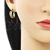 Oro Laminado Small Hoop, Gold Filled Style Twist Design, Polished, Golden Finish, 02.213.0463.15
