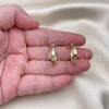 Oro Laminado Small Hoop, Gold Filled Style Twist Design, Polished, Golden Finish, 02.213.0463.15