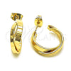 Oro Laminado Small Hoop, Gold Filled Style Twist Design, Polished, Golden Finish, 02.213.0463.15