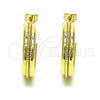 Oro Laminado Medium Hoop, Gold Filled Style Diamond Cutting Finish, Golden Finish, 02.213.0464.25