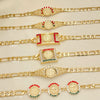 20 Religious San Benito Plaque ID Bracelets in Oro Laminado Assorted ($5.00 each) for $100 Gold Layered