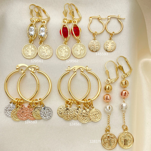 30 San Benito Earrings Assorted in Oro Laminado for $100 ($3.33ea) ea in Gold Layered