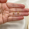 Oro Laminado Stud Earring, Gold Filled Style Bird Design, with Rose Cubic Zirconia, Polished, Golden Finish, 02.02.0515