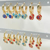30 argollas Huggie Evil Eye surtidas en Oro Laminado Gold Filled ($3.33 cada una) por $100 Gold Layered