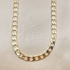 Oro Laminado Basic Necklace, Gold Filled Style Curb Design, Polished, Golden Finish, 04.213.0299.24 (09 MM Thickness, 24 Inches Length)