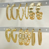 25 Medios Aros Surtidos en Oro Laminado Gold Filled ($4.00 cada uno) por $100 Gold Layered