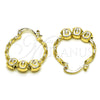 Oro Laminado Small Hoop, Gold Filled Style Twist Design, Polished, Golden Finish, 02.213.0487.25
