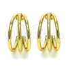 Oro Laminado Small Hoop, Gold Filled Style Matte Finish, Golden Finish, 02.213.0500.25