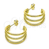 Oro Laminado Small Hoop, Gold Filled Style Matte Finish, Golden Finish, 02.213.0500.25