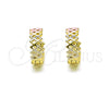 Oro Laminado Huggie Hoop, Gold Filled Style Polished, Tricolor, 02.213.0504.12
