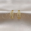 Oro Laminado Small Hoop, Gold Filled Style Rope Design, Polished, Golden Finish, 02.213.0516.20