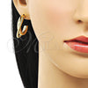 Oro Laminado Small Hoop, Gold Filled Style Rope Design, Polished, Golden Finish, 02.195.0176.25