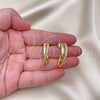 Oro Laminado Small Hoop, Gold Filled Style Rope Design, Polished, Golden Finish, 02.195.0176.25