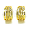 Oro Laminado Small Hoop, Gold Filled Style Rope and Twist Design, Polished, Golden Finish, 02.195.0178.20