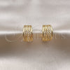 Oro Laminado Small Hoop, Gold Filled Style Rope and Twist Design, Polished, Golden Finish, 02.195.0178.20