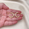 Oro Laminado Small Hoop, Gold Filled Style Diamond Cutting Finish, Golden Finish, 02.163.0200.20
