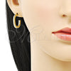 Oro Laminado Small Hoop, Gold Filled Style Diamond Cutting Finish, Golden Finish, 02.163.0201.20