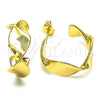 Oro Laminado Small Hoop, Gold Filled Style Twist Design, Polished, Golden Finish, 02.163.0209.20