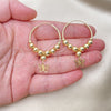 Oro Laminado Medium Hoop, Gold Filled Style Butterfly Design, Polished, Golden Finish, 02.170.0433.30