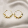 Oro Laminado Medium Hoop, Gold Filled Style Ball Design, Polished, Golden Finish, 02.170.0435.35