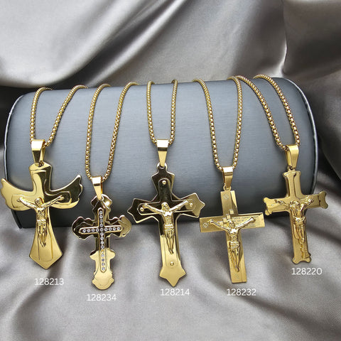 Father's Day Mens Chain and Pedant Gold Steel 12pc Assorted ($8.33 each) for $100