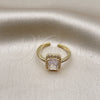 Oro Laminado Multi Stone Ring, Gold Filled Style with White Cubic Zirconia and White Micro Pave, Polished, Golden Finish, 01.341.0106 (One size fits all)