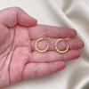 Oro Laminado Small Hoop, Gold Filled Style Twist Design, Polished, Golden Finish, 02.385.0011.20