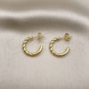 Oro Laminado Small Hoop, Gold Filled Style Twist Design, Polished, Golden Finish, 02.385.0011.20