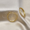 Oro Laminado Huggie Hoop, Gold Filled Style with White Micro Pave, Polished, Golden Finish, 02.195.0199.30