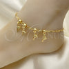Oro Laminado Charm Anklet , Gold Filled Style Dolphin and Ball Design, Polished, Golden Finish, 03.32.0612.10 (06 MM Thickness, 10 Inches Length)