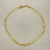 Oro Laminado Fancy Anklet, Gold Filled Style Owl and Mariner Design, Polished, Golden Finish, 03.32.0619.10 (04 MM Thickness, 10 Inches Length)
