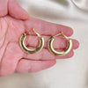 Oro Laminado Medium Hoop, Gold Filled Style Polished, Golden Finish, 02.163.0213.30
