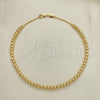 Oro Laminado Fancy Anklet, Gold Filled Style Snake and Ball Design, Polished, Golden Finish, 03.32.0636.10 (05 MM Thickness, 10 Inches Length)