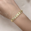Oro Laminado Solid Bracelet, Gold Filled Style Diamond Cutting Finish, Golden Finish, 03.102.0077.1.07 (08 MM Thickness, 7 Inches Length)